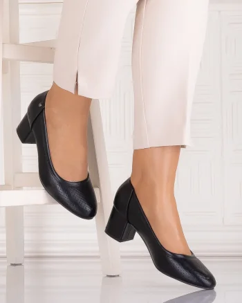 Pantofi eleganti Negrii dama din Piele Ecologica Comnosa