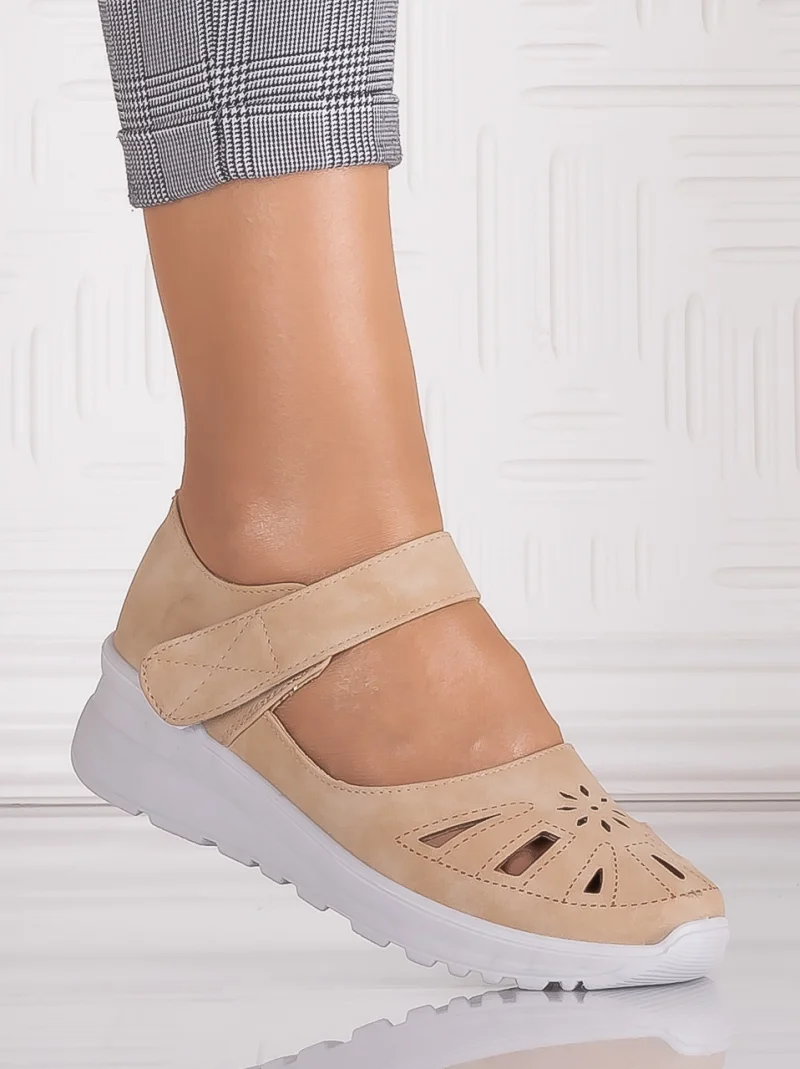 Pantofi casual Kaki dama din Piele Ecologica Yosama