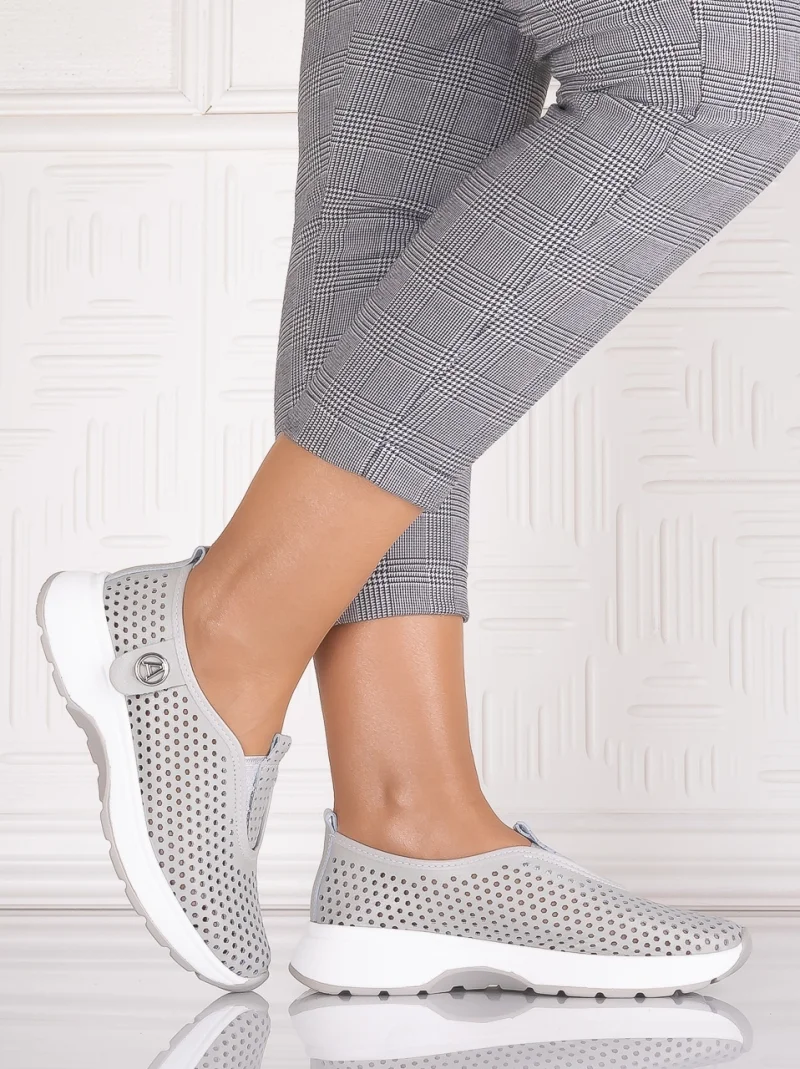 Pantofi casual Gri dama din Piele Ecologica Elenor
