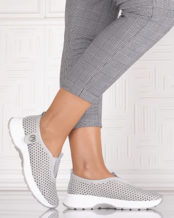 Pantofi casual Gri dama din Piele Ecologica Elenor