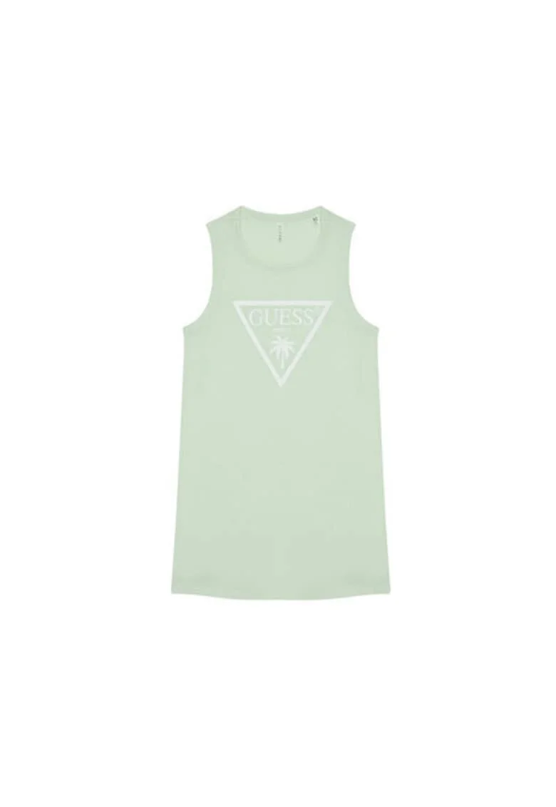 Rochie-tricou din bumbac, verde pal