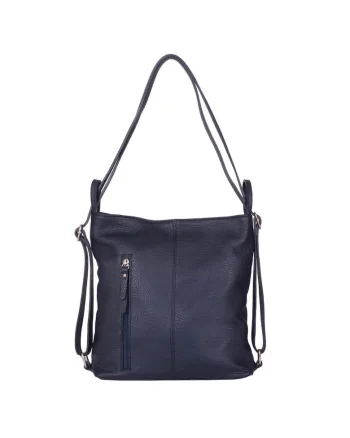 Geanta rucsac 2-in-1 din piele naturala Alesandra, Bleumarin