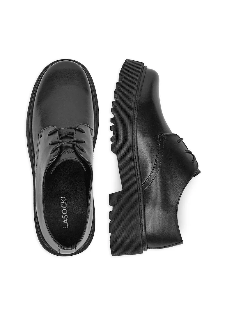 Mocasini dama,  oxfordy, piele naturala, negru