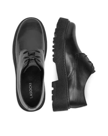 Mocasini dama,  oxfordy, piele naturala, negru