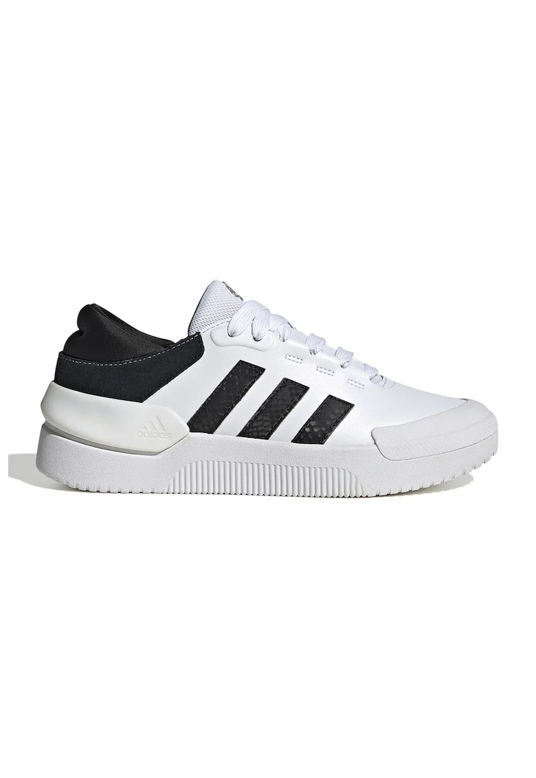 Pantofi sport din piele ecologica Court Funk, Alb/Negru