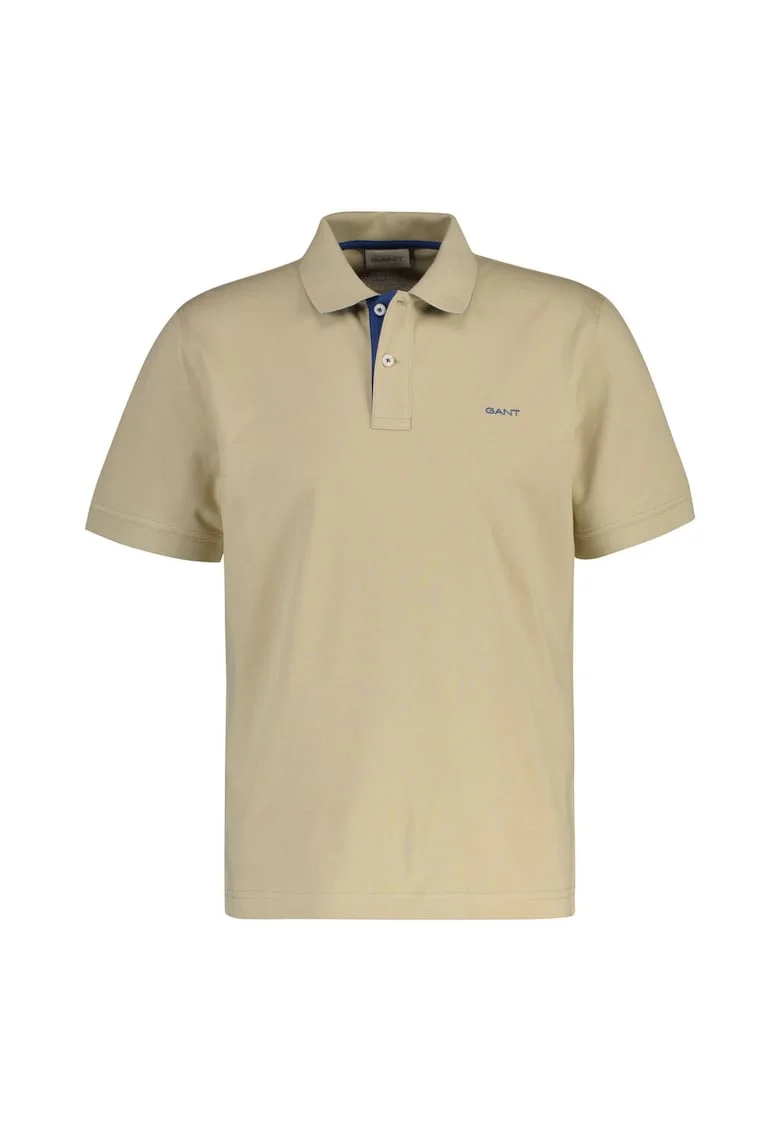 Tricou polo cu logo, Maro nisip