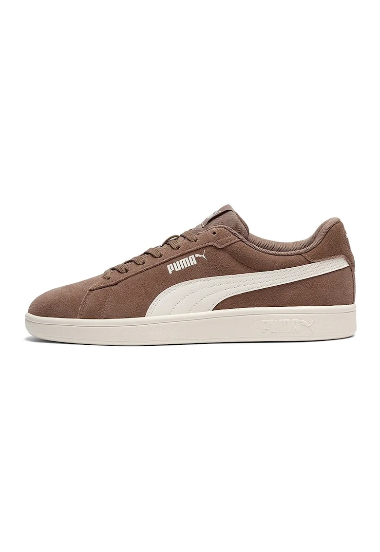 Pantofi sport Smash 3.0 de piele intoarsa cu insertii de piele, Alb fildes/Maro pamantiu