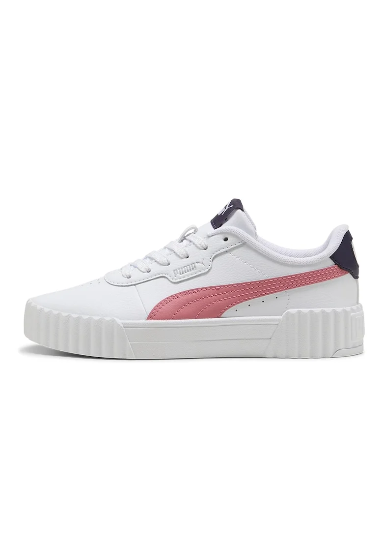 Pantofi sport Carina 3.0 din piele si piele ecologica cu detalii perforate, Roz somon/Alb murdar