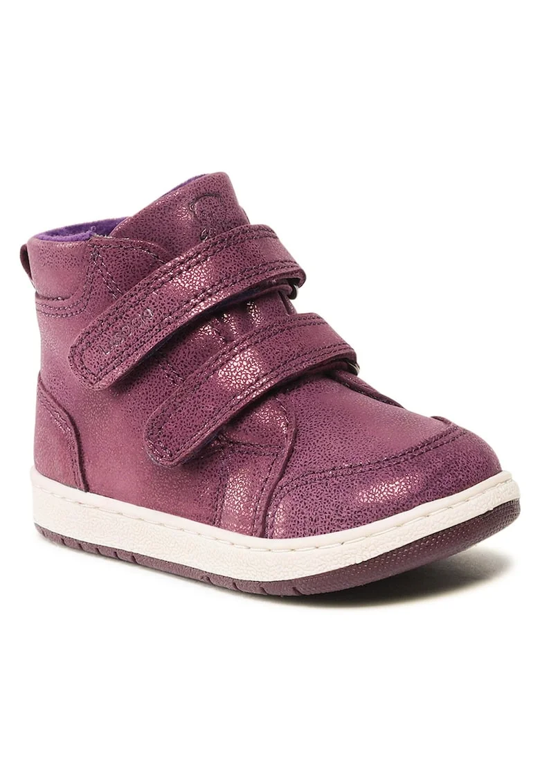 Ghete fete,  piele naturala, violet, sistem inchidere Velcro, Violet