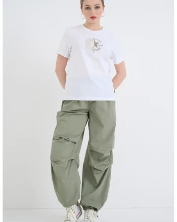Tricou din bumbac cu imprimeu logo, Alb
