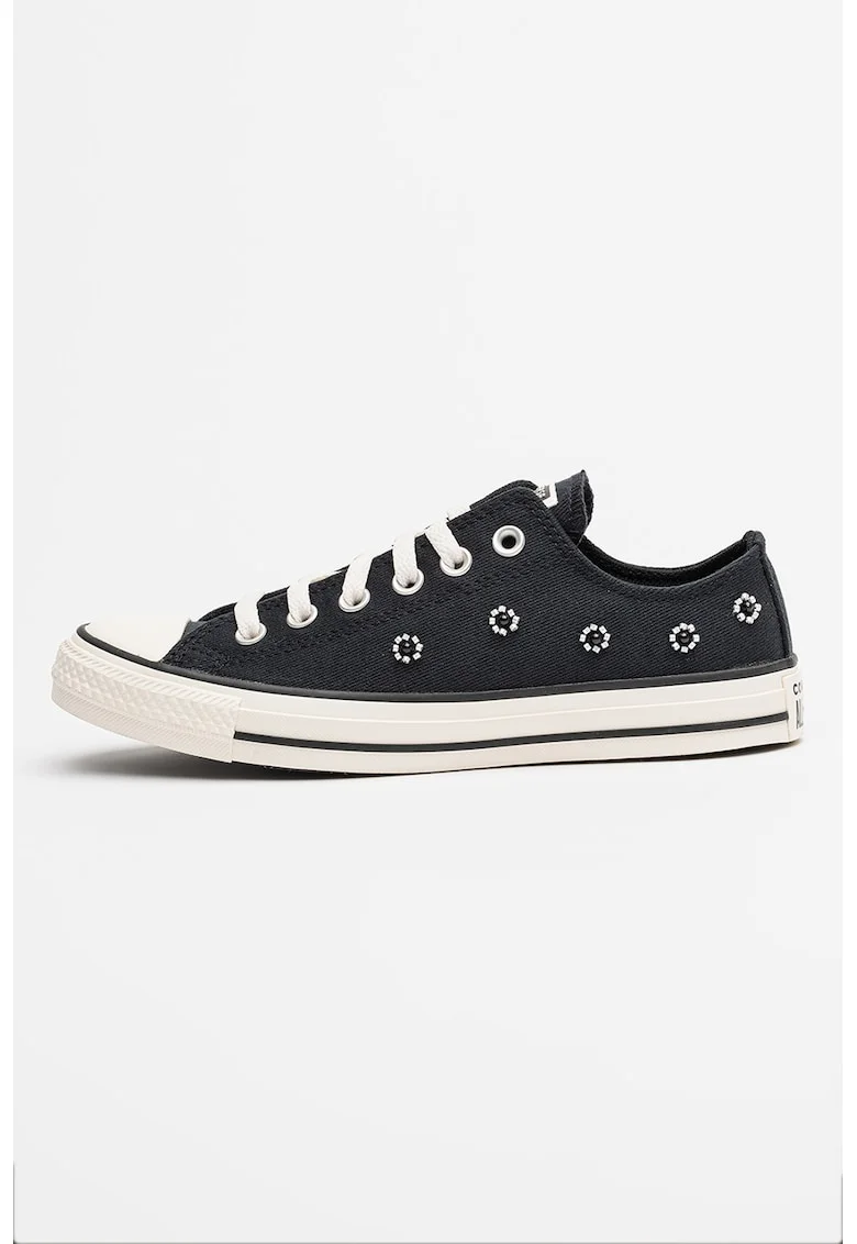 Tenisi unisex Chuck Taylor All Star cu margele si varf intarit, Negru