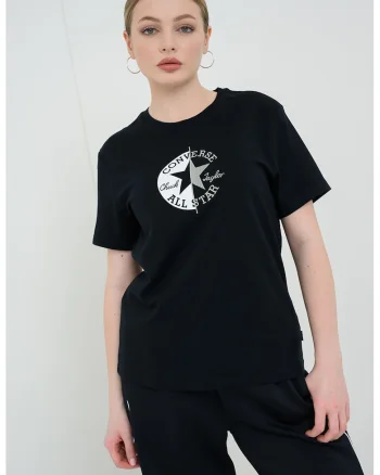 Tricou din bumbac cu imprimeu logo, Negru