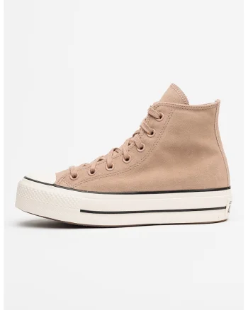 Tenisi inalti Chuck Taylor All Star din piele intoarsa cu varf intarit, Rosu stins