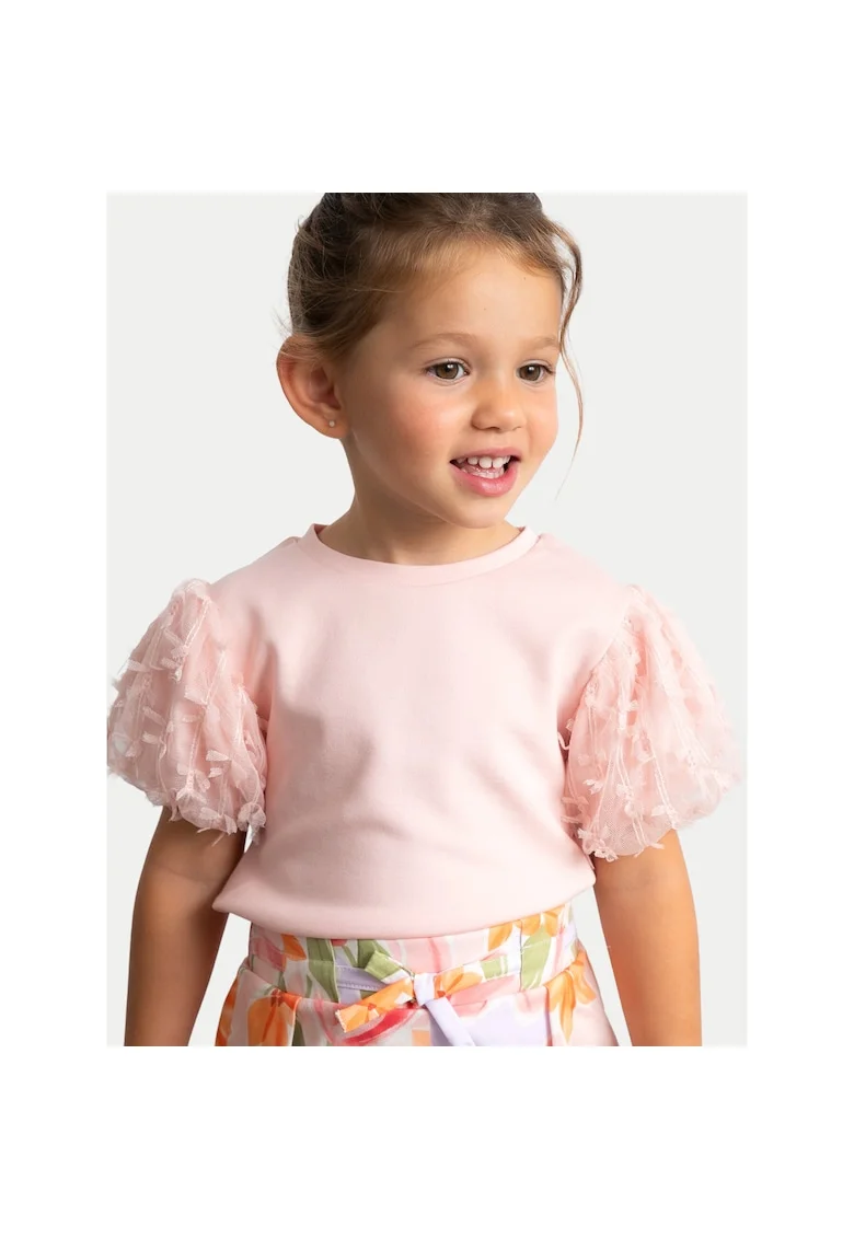 Tricou copii  roz pentru fete, Roz