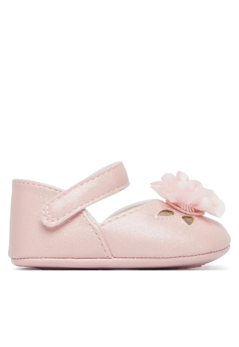 Balerini fete,  roz, piele ecologica, sistem inchidere Velcro