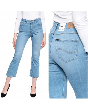 Blugi Dama,  Breese, Regular Fit, Lungime 3/4, 5 Buzunare, Fermoar, Bumbac, W28-L33, Albastru