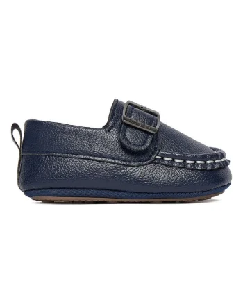 Mocasini copii,  velcro, albastru, material textil,