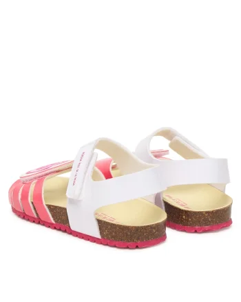 Sandale Fete,  piele ecologica, alb,