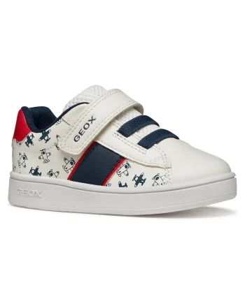 Pantofi copii,  sneakers, velcro, alb, piele ecologica,