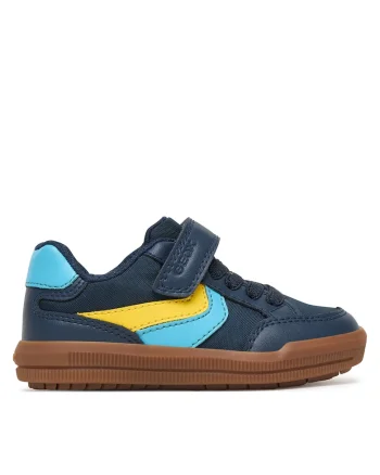 Pantofi copii  albastru, piele ecologica, sistem inchidere Velcro