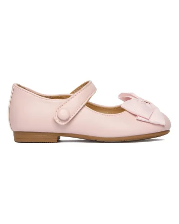 Balerini copii,  elegant, roz, material sintetic, cu scai