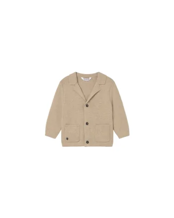 Cardigan baieti,  bej, 60% bumbac, sistem inchidere nasturi