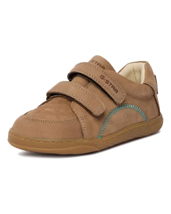 Pantofi copii, G-Star Raw, piele naturala, bej, inchidere velcro, talpa plata