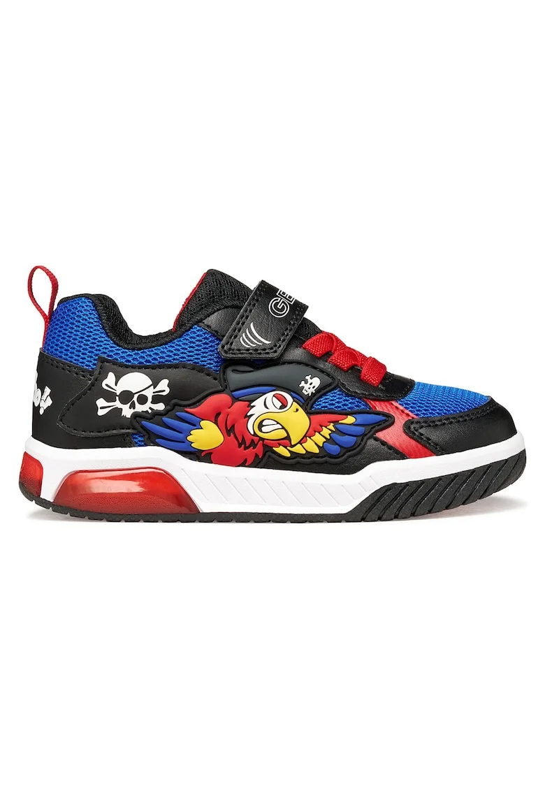 Tenisi copii,  multicolor, piele ecologica/textil, cu inchidere velcro, cu LED-uri intermitente