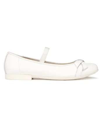 Balerini Fete,  piele naturala, alb