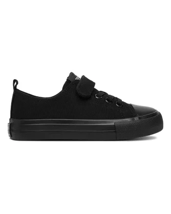 Pantofi copii,  tenisi, velcro, negru, textil