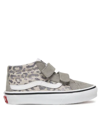 Adidasi copii,  piele naturala, gri, velcro