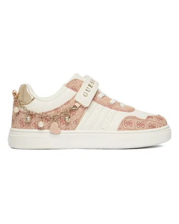 Pantofi sport copii,  sintetic, alb, cu velcro, pentru fete