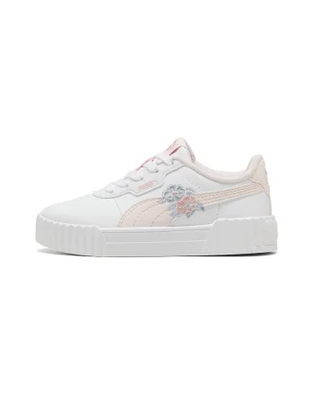Pantofi sport Carina 3.0 cu broderie florala, Alb/Piersica/Verde pal/Albastru pal