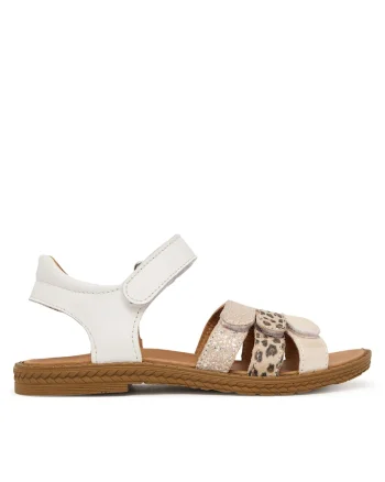 Sandale Fete,  piele naturala, alb,