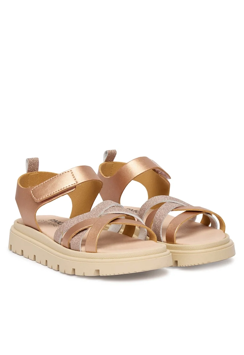 Sandale Fete,  piele ecologica, roz auriu