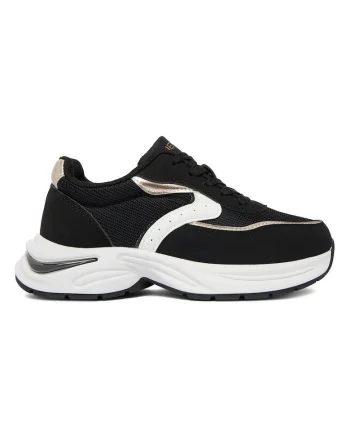Pantofi copii,  adidasi, negru, material sintetic, cu fermoar