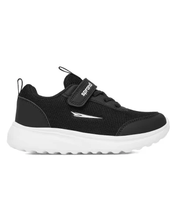 Adidasi copii,  material textil, negru, sistem inchidere Velcro