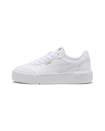 Pantofi sport Carina Mia Jr cu insertii de piele, Alb
