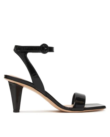 Sandale dama,  piele naturala, negru, tip toc clasic