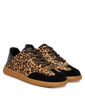 Tenisi dama,  piele naturala, maro, material sintetic, animal print