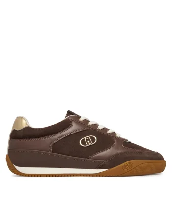 Tenisi dama,  piele naturala, maro, material sintetic