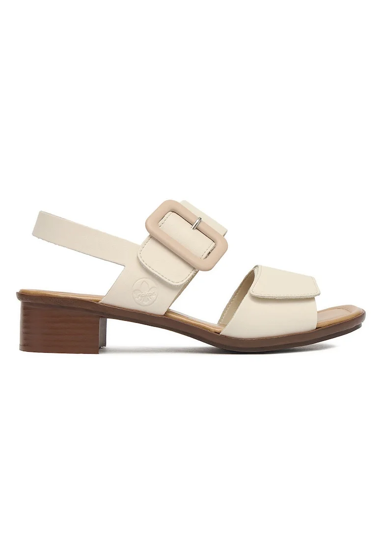 Sandale de dama,  piele naturala, bej, sistem inchidere Velcro