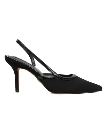 Pantofi dama,  stiletto, negri, tesatura