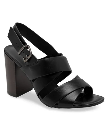 Sandale dama,  piele ecologica, clasic, negru,