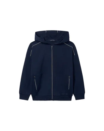 Bluza copii,  fermoar, bleumarin, bumbac/poliester