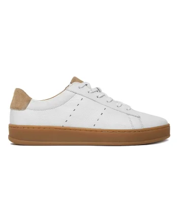 Tenisi dama,  piele naturala, alb, material textil