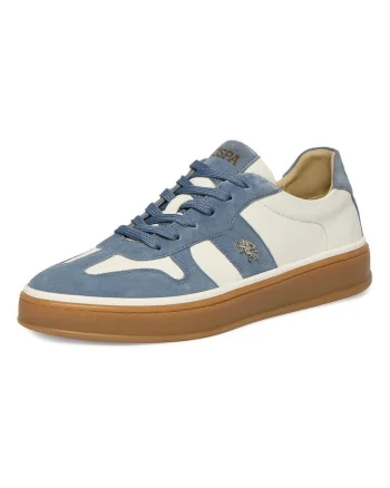 Tenisi dama, U.S. Polo Assn, piele naturala, alb, bleumarin
