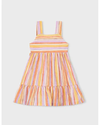 Rochie evazata cu dungi, Multicolor