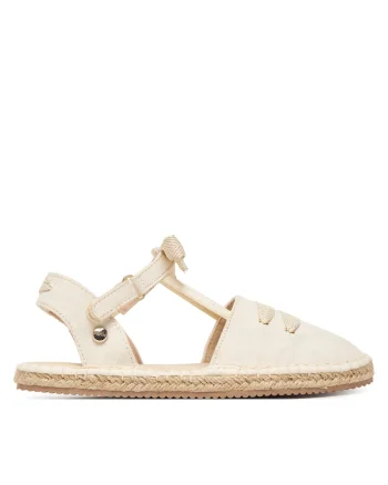 Sandale copii,  espadrile, velcro, bej, tesatura,