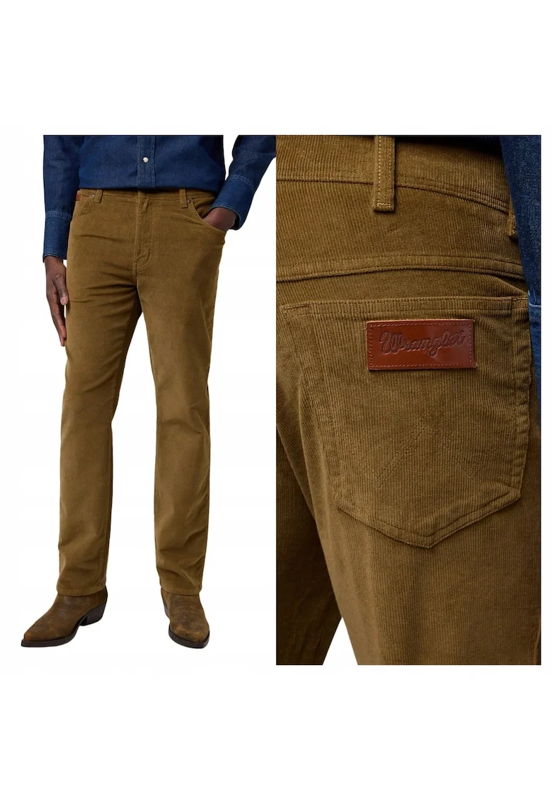 Blugi Barbati,  Texas, Straight Fit, Talie Medie, Lungi, Fermoar, 5 Buzunare, Bumbac, Maro, Maro deschis